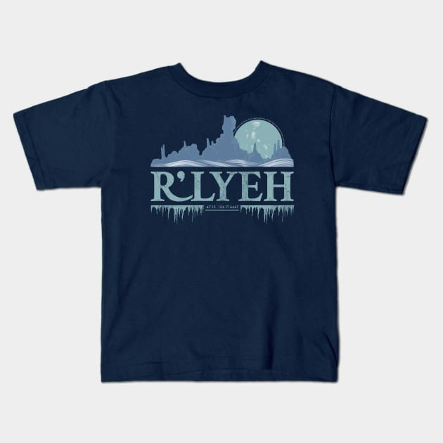 Call of Cthulhu R'lyeh Lovecraft Kids T-Shirt by JustSandN